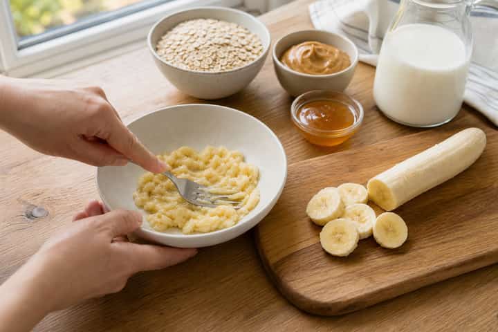 Banana Peanut Porridge cooking step 1: Get prepped.