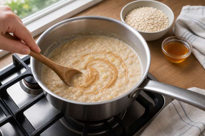 Banana Peanut Porridge cooking step 3: Build the flavour.