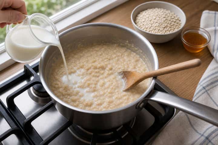 Banana Peanut Porridge cooking step 4: Bring it together.