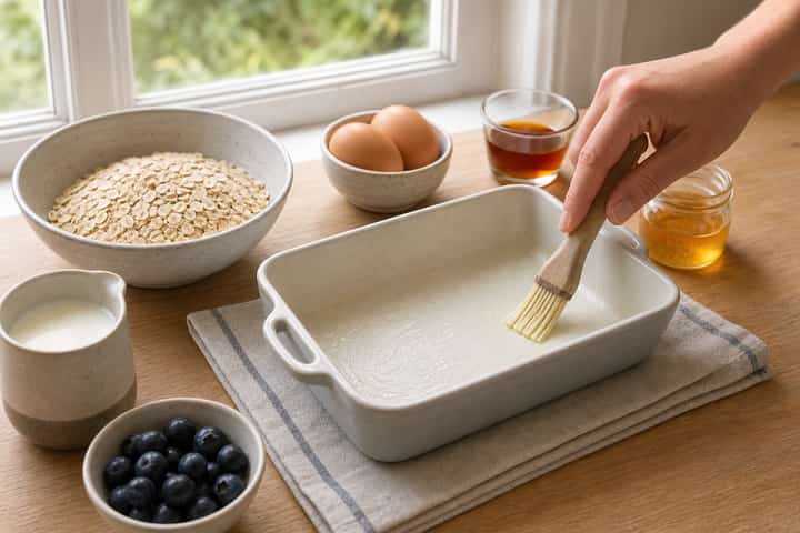 Blueberry Maple Baked Oats cooking step 1: Get prepped.