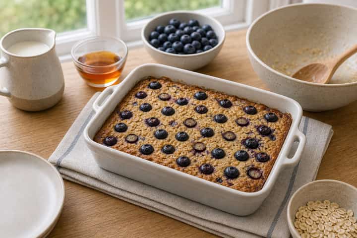 Blueberry Maple Baked Oats cooking step 5: Finish the dish.