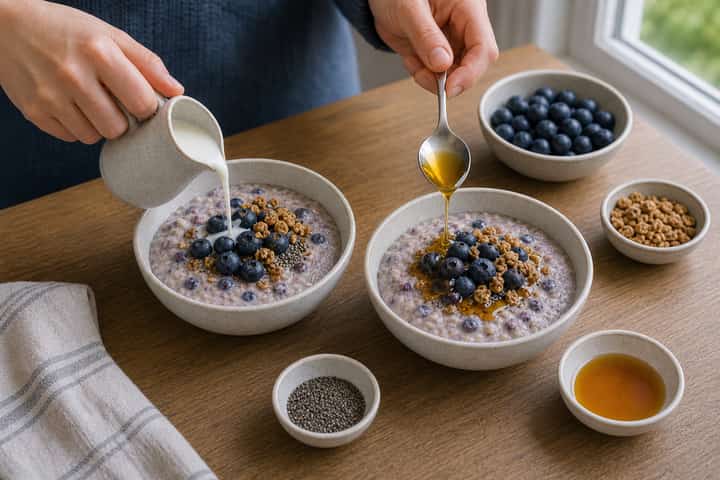 Blueberry Maple Porridge cooking step 5: Finish the dish.