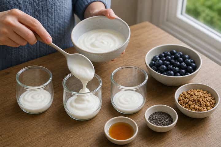 Blueberry Maple Yogurt Pots cooking step 2: Start cooking.