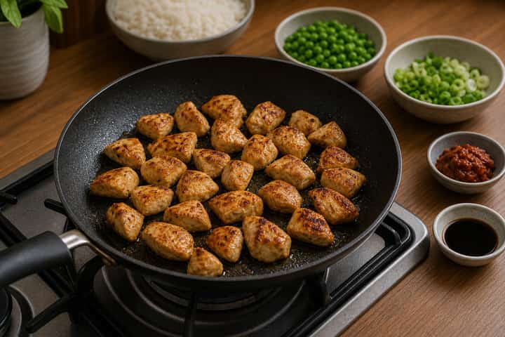 Chicken Curry Rice Bowls cooking step 3: Build the flavour.