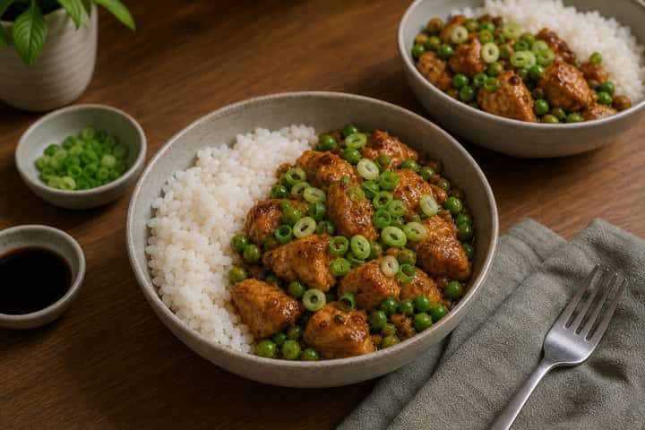 Chicken Curry Rice Bowls cooking step 6: Serve.