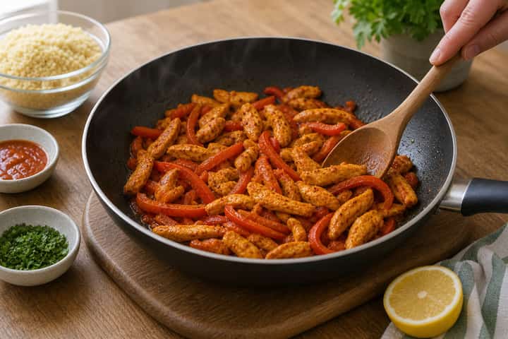 Chicken Piri Piri Couscous Boxes cooking step 2: Start cooking.