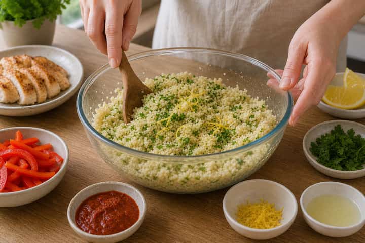 Chicken Piri Piri Couscous Boxes cooking step 3: Build the flavour.