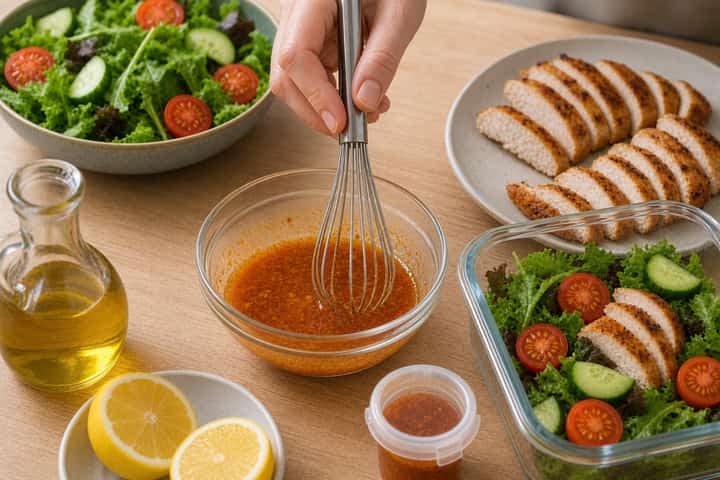 Chicken Piri Piri Salad Boxes cooking step 4: Bring it together.