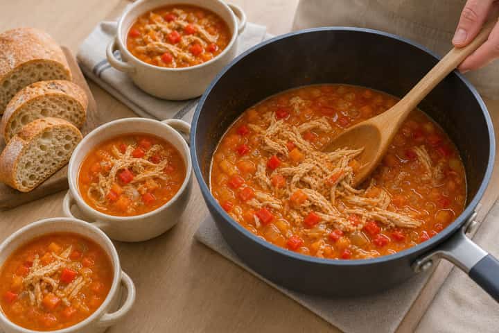 Chicken Piri Piri Soup Pots cooking step 5: Finish the dish.