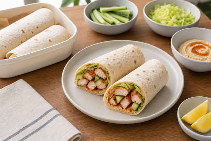 Chicken Piri Piri Wraps cooking step 5: Finish the dish.