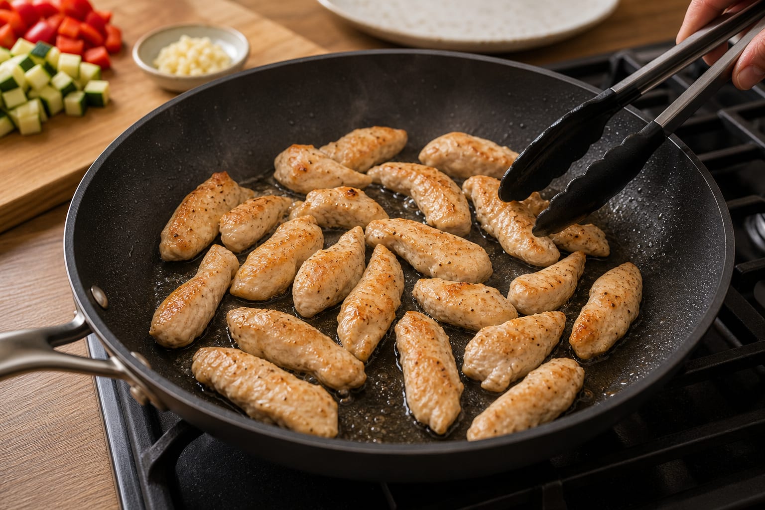 Creamy Paprika Chicken Gnocchi cooking step 2: Sear the chicken.
