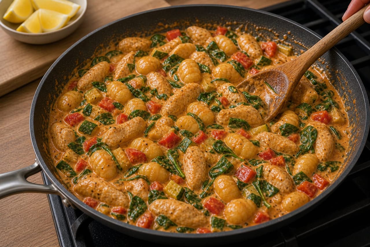Creamy Paprika Chicken Gnocchi cooking step 5: Make it creamy.