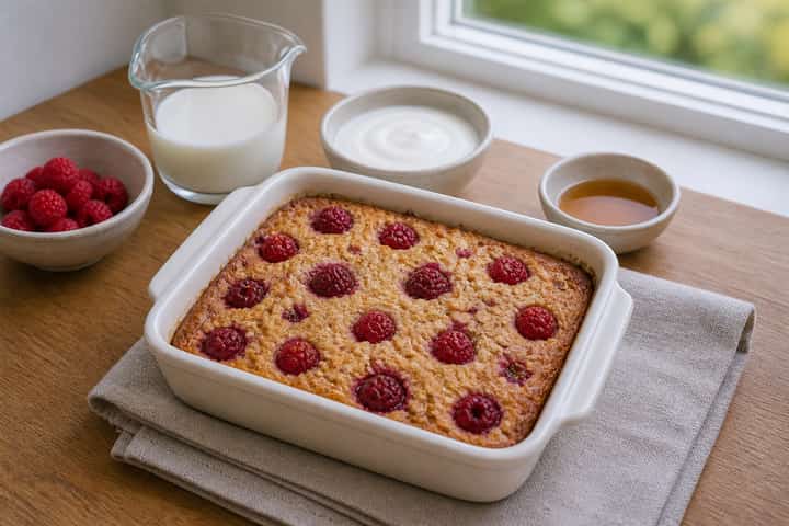 Raspberry Vanilla Baked Oats cooking step 5: Finish the dish.