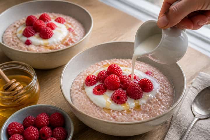 Raspberry Vanilla Porridge cooking step 5: Finish the dish.