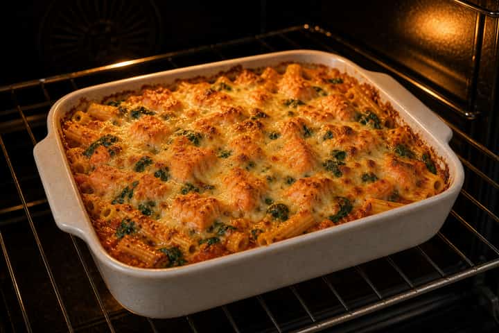 Salmon Miso Pasta Bake cooking step 6: Serve.