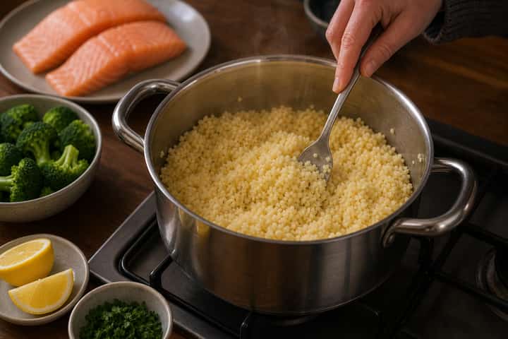 Salmon Miso Rice Bowls cooking step 2: Start cooking.