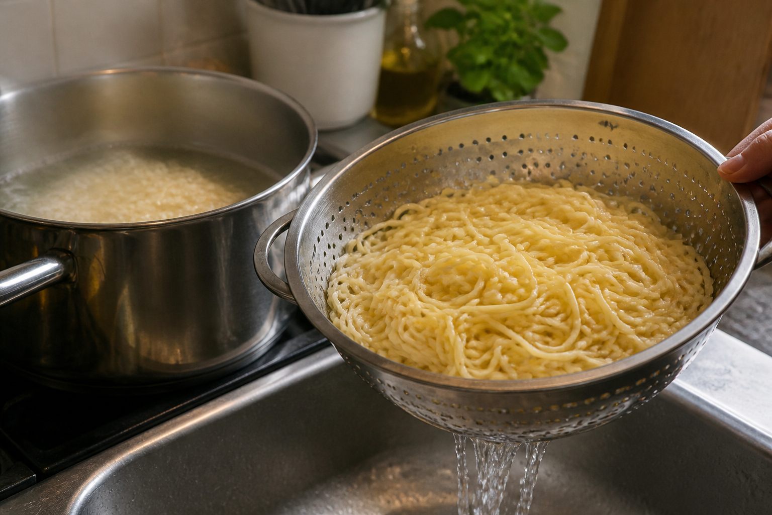 Sticky Pork Noodle Stir Fry cooking step 2: Cook the noodles.
