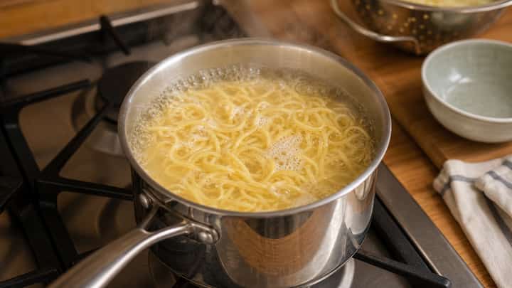 Sticky Soy Chicken Noodles cooking step 2: Cook the noodles.