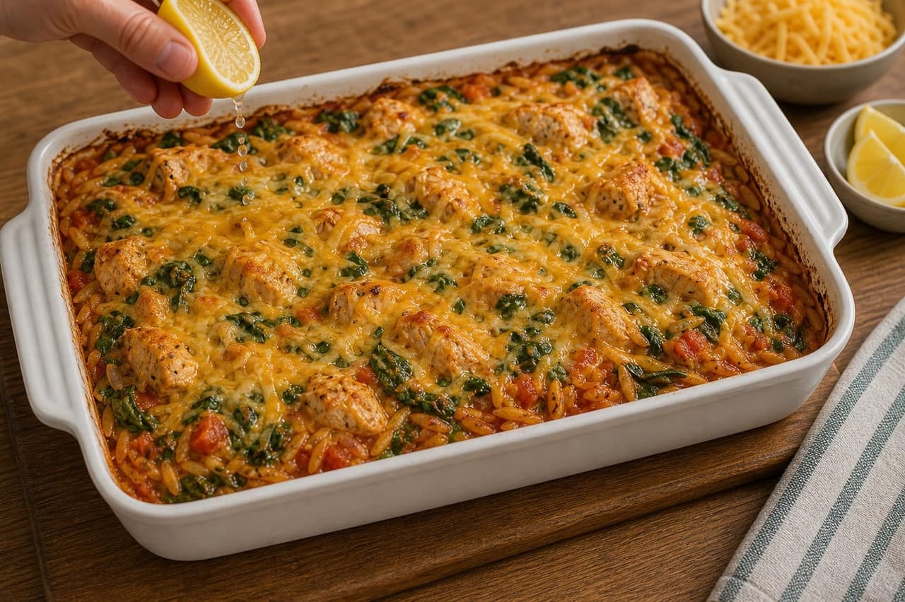 Tomato Chicken Orzo Bake cooking step 6: Serve.