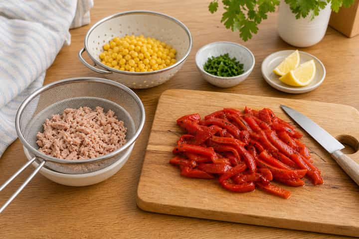 Tuna Pepper Couscous Boxes cooking step 2: Start cooking.