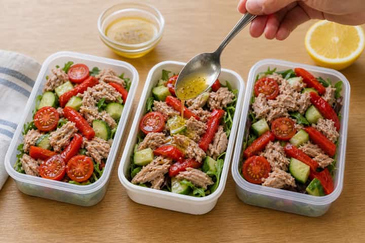 Tuna Pepper Salad Boxes cooking step 5: Finish the dish.