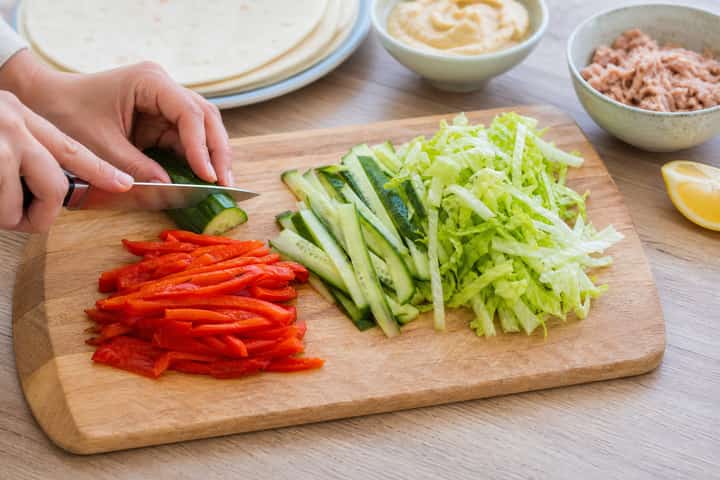 Tuna Pepper Wraps cooking step 1: Get prepped.