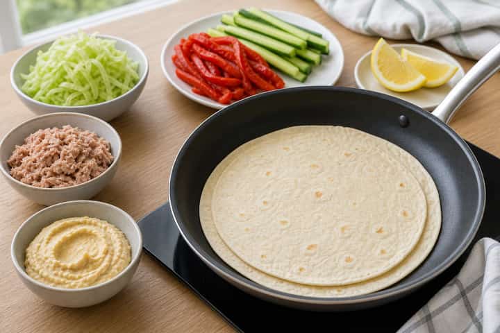 Tuna Pepper Wraps cooking step 3: Build the flavour.
