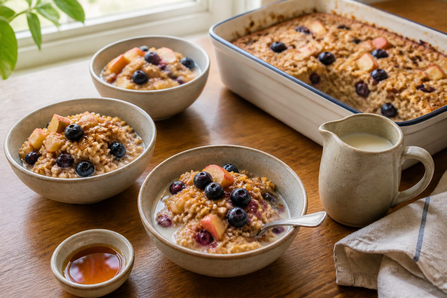Apple Blueberry Baked Oats cooking step 5: Serve warm.