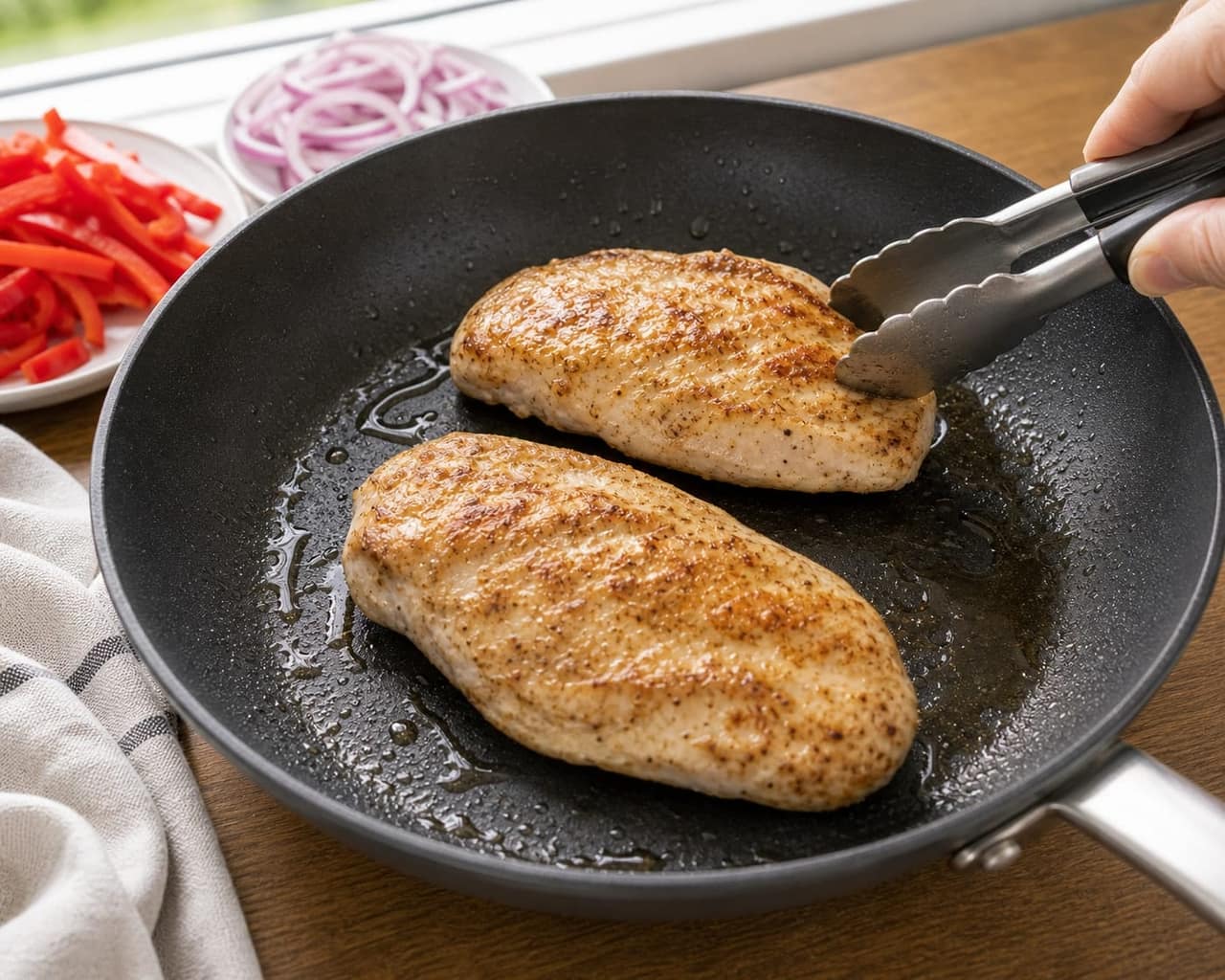Fragrant Chicken Pepper Tahini Wraps with Cumin cooking step 2: Cook the protein.