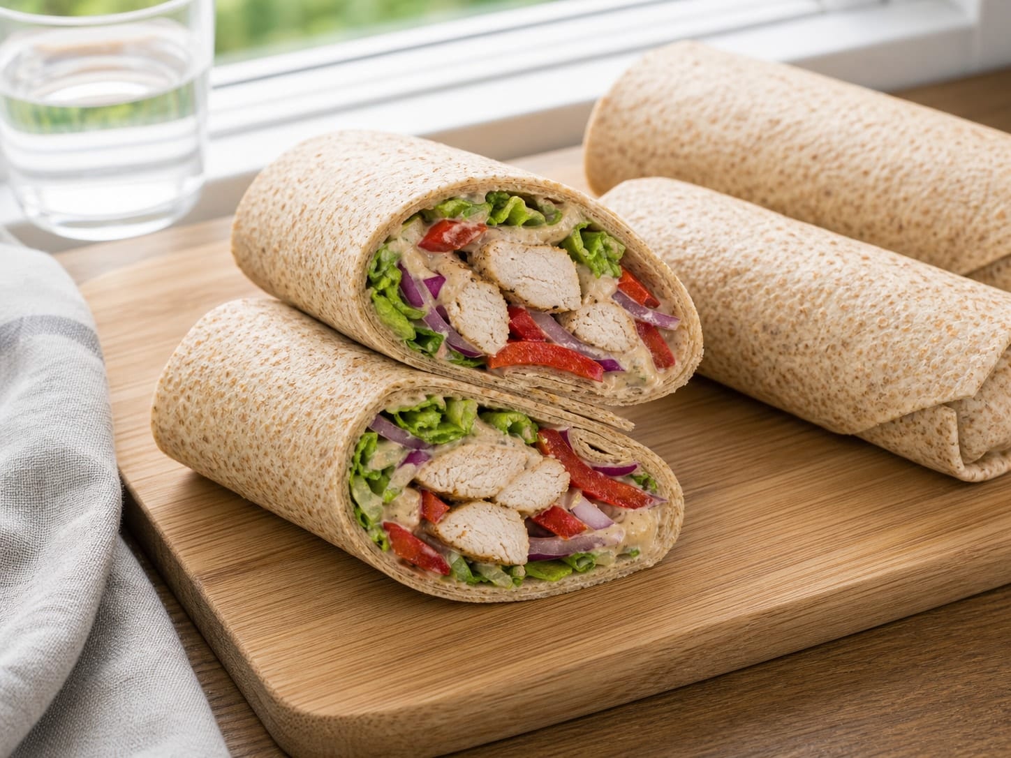 Fragrant Chicken Pepper Tahini Wraps with Cumin cooking step 5: Roll and pack.