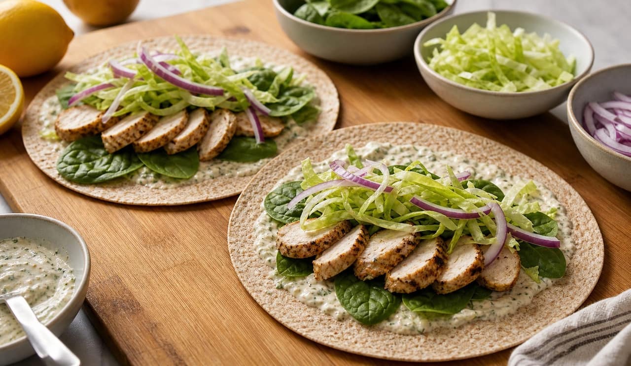 Chicken Spinach Lemon Wraps cooking step 4: Fill the wraps.