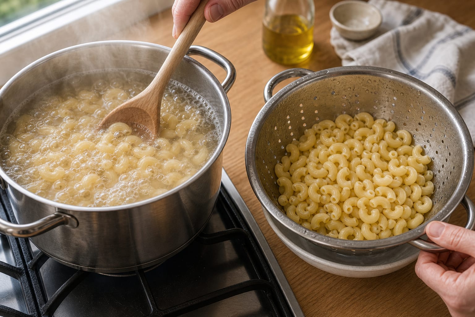 Egyptian-Style Koshari Lentil Bowls cooking step 2: Cook the macaroni.