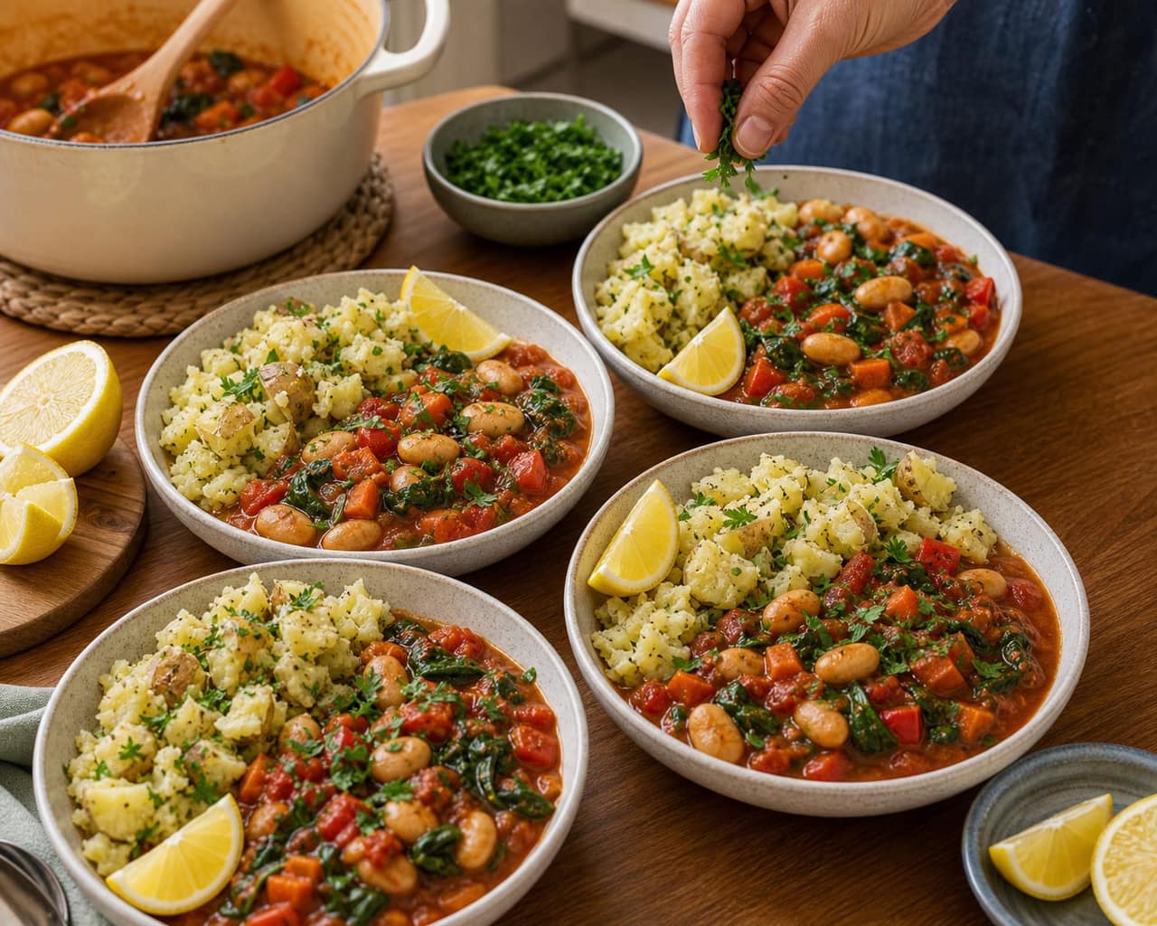 Butter Bean Tomato Stew cooking step 6: Finish and serve.