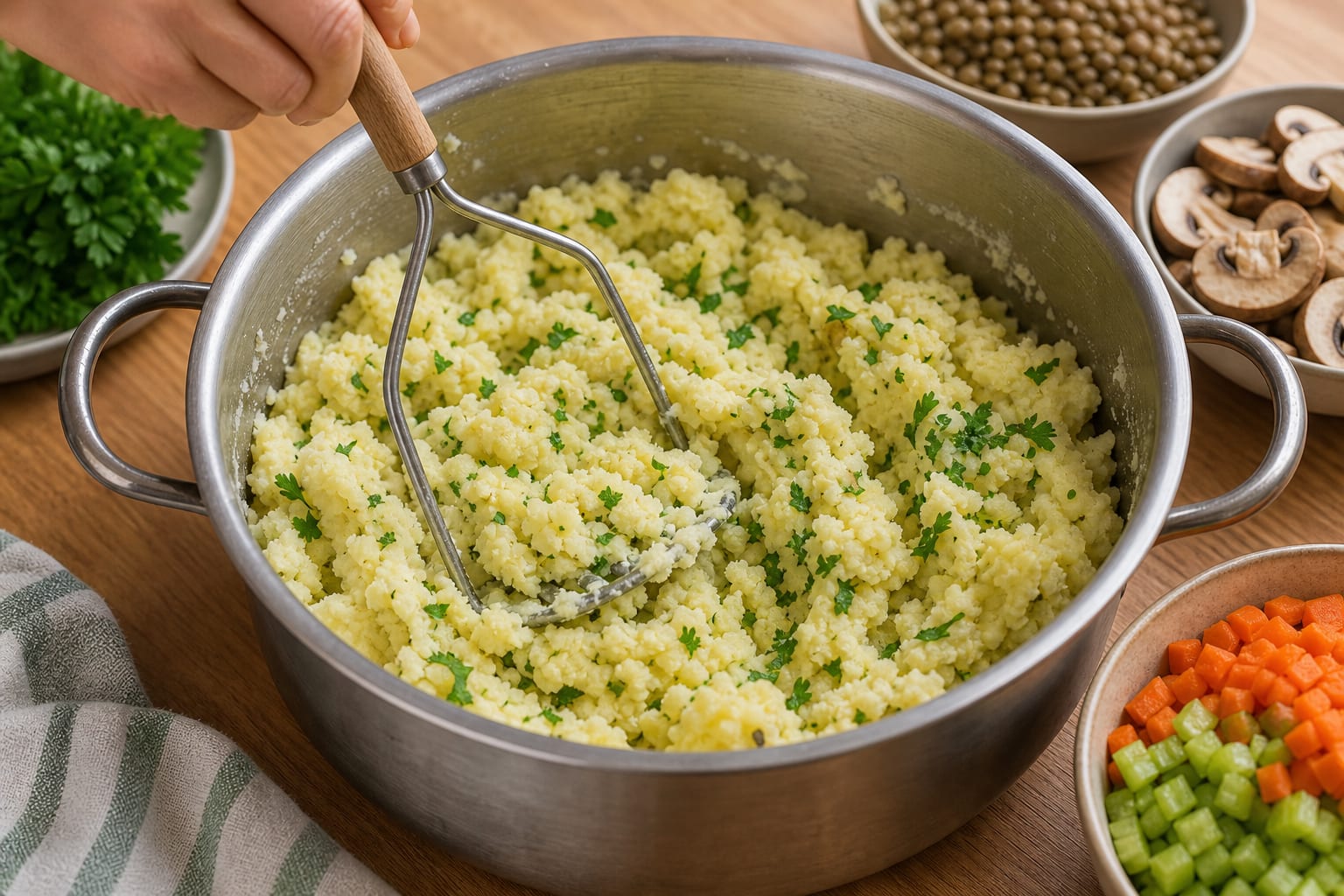 Mushroom Lentil Cottage Pie cooking step 2: Make the mash.