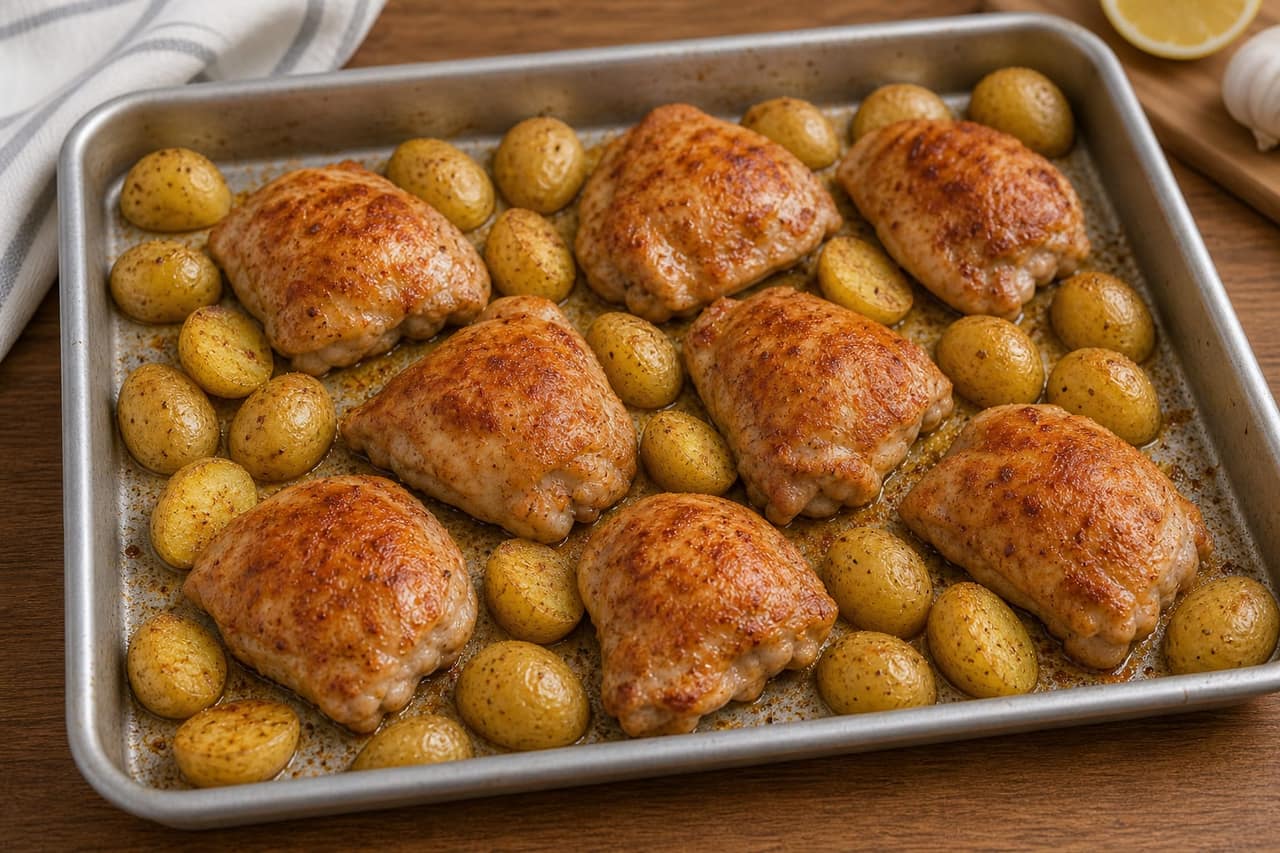 Spanish-Style Chicken Chorizo Butterbean Traybake cooking step 3: Start roasting.