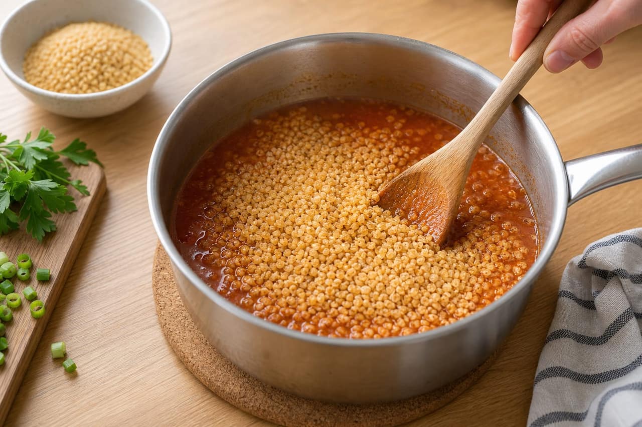 Turkish-Style Kisir Halloumi Lunch Boxes cooking step 2: Soak the bulgur.