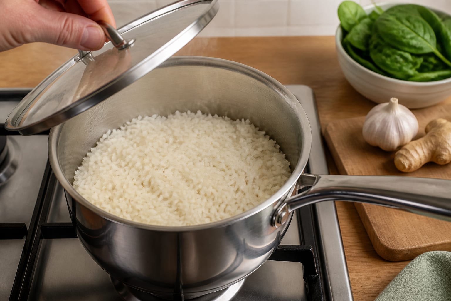 West African-Inspired Peanut Chicken Stew cooking step 2: Cook the rice.