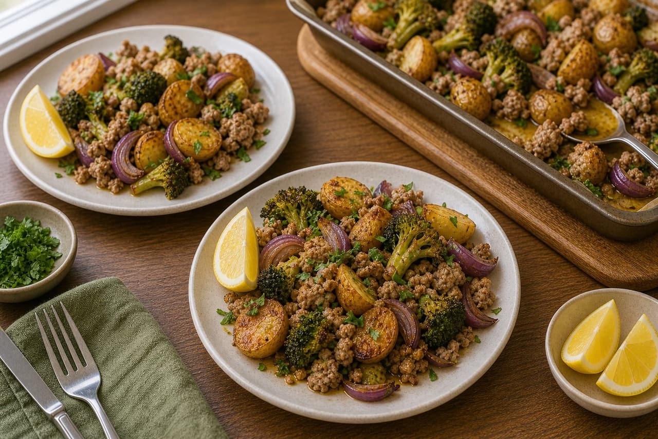 Paprika Turkey Broccoli Traybake cooking step 6: Serve.