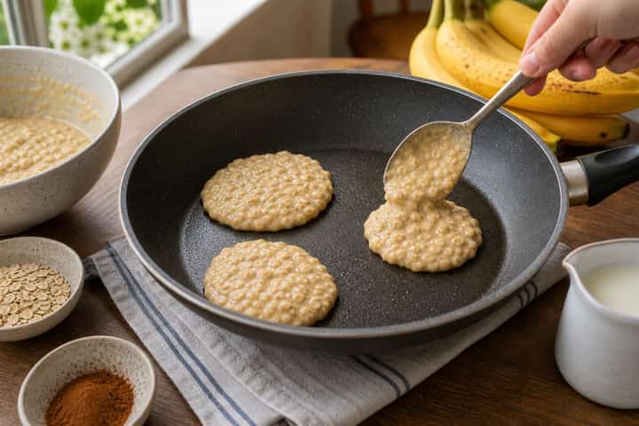 Banana Oat Pancakes cooking step 3: Build the flavour.