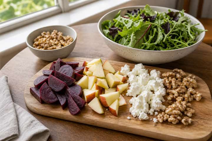 Beetroot and Goats Cheese Salad cooking step 1: Get prepped.