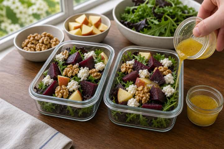 Beetroot and Goats Cheese Salad cooking step 5: Finish the dish.