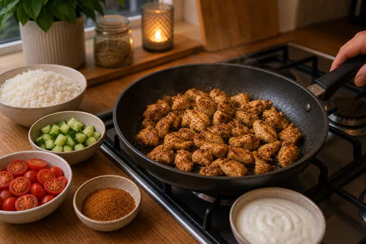 Chicken Shawarma Bowl cooking step 3: Build the flavour.