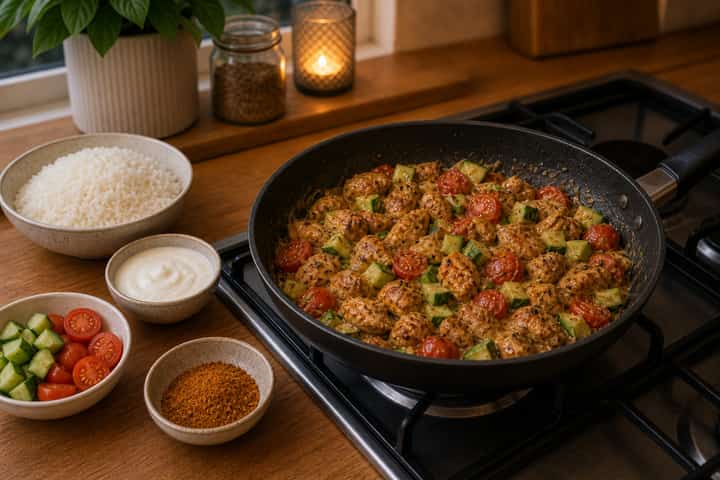 Chicken Shawarma Bowl cooking step 5: Finish the dish.