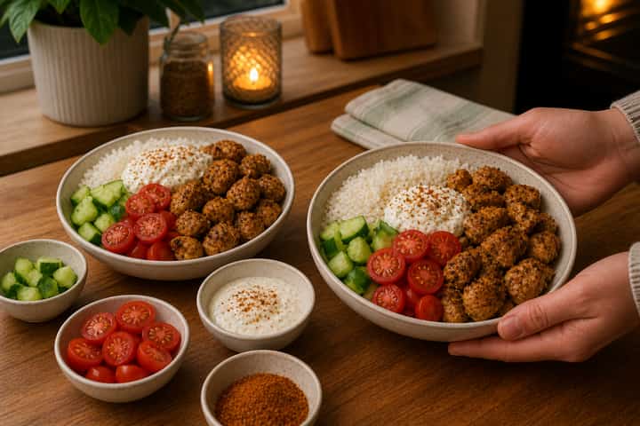 Chicken Shawarma Bowl cooking step 6: Serve.