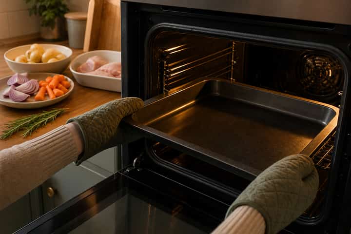 Chicken Traybake Potatoes and Carrots cooking step 1: Heat the oven.