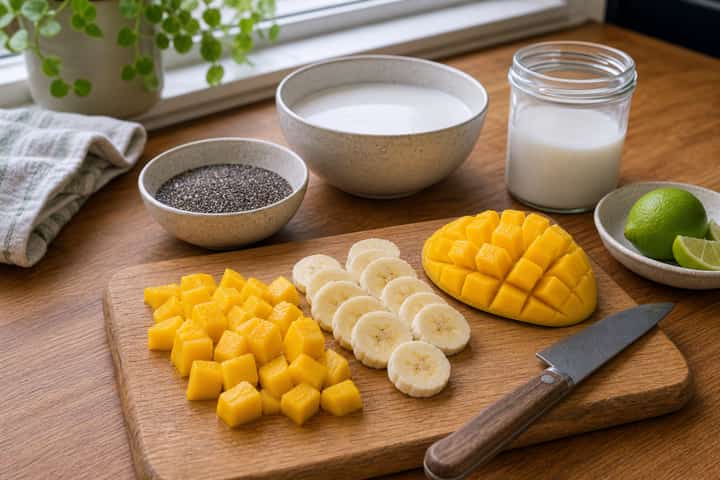 Coconut Mango Chia Pots cooking step 1: Get prepped.
