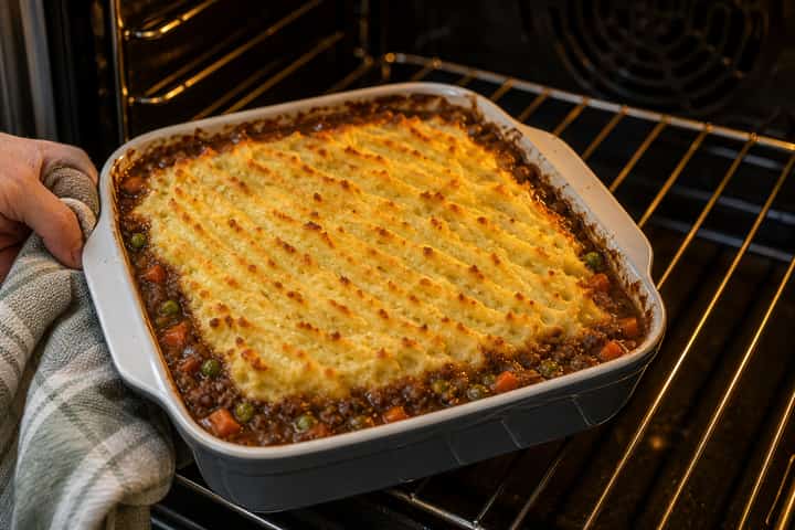 Cottage Pie with Peas cooking step 6: Serve.