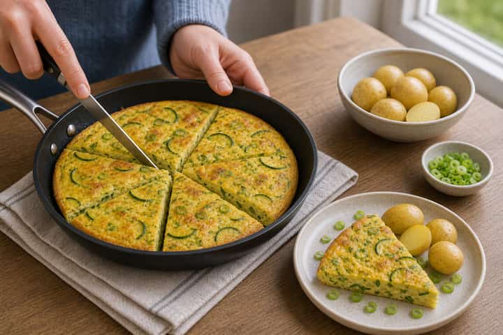 Courgette Cheddar Frittata cooking step 5: Finish the dish.