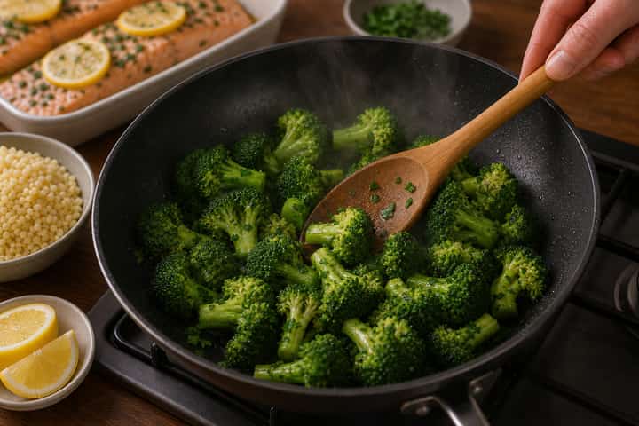 Lemon Herb Salmon Couscous cooking step 5: Finish the dish.