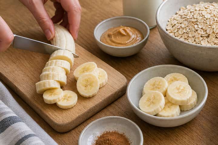 Peanut Banana Porridge cooking step 1: Get prepped.